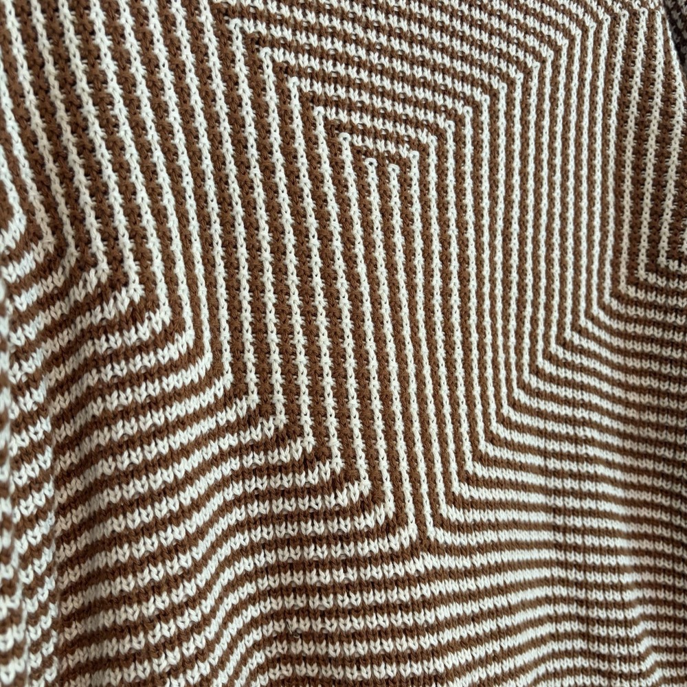 Hem & Thread Medium Rust White Patterned Sweater Pullover Grandpacore - Picture 4 of 8